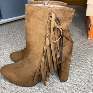 Brown heel booties